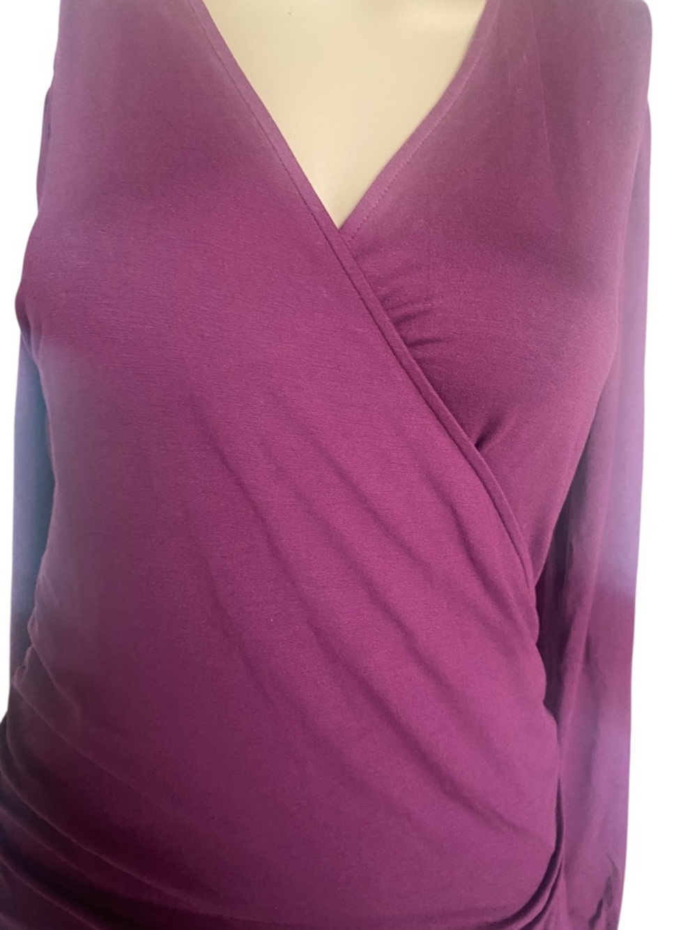 Boden Women’s Burgundy Wrap-Style Long Sleeve Top Size 8 - Picture 6 of 12